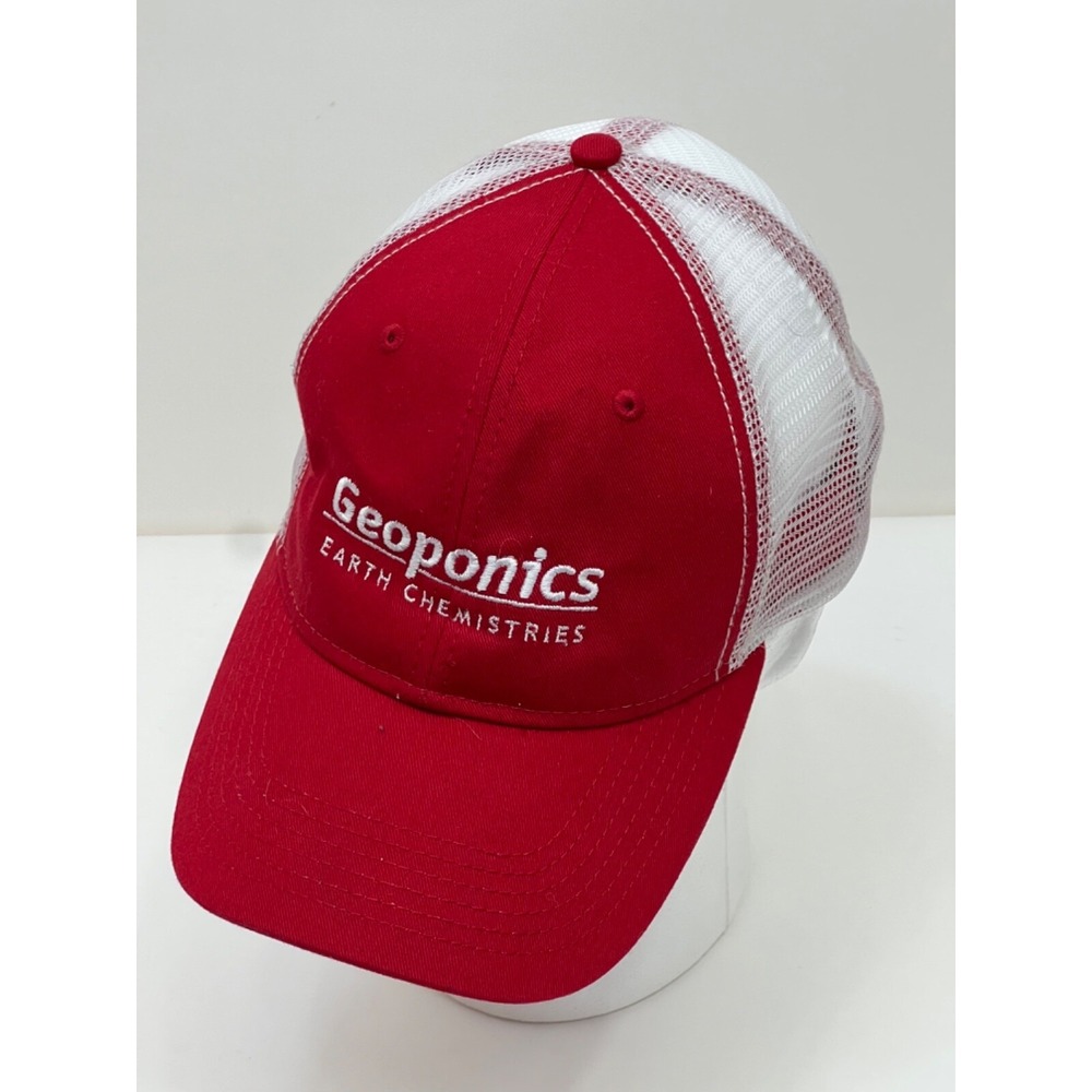 Geoponics Earth Chemistries Trucker Hat Red with White Mesh Baseball Cap